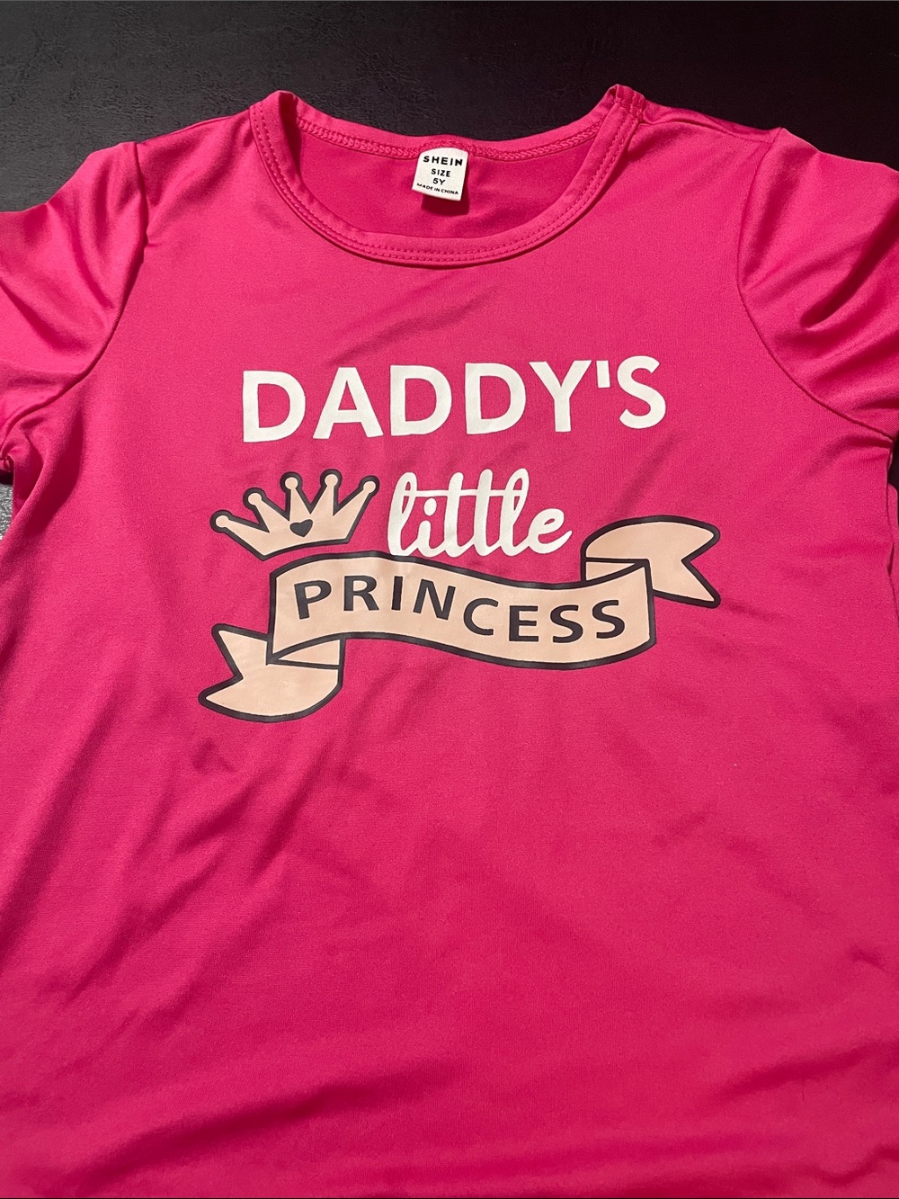SHEIN Hot Pink "Daddy's Little Princess" top like new no tags Sz. 5